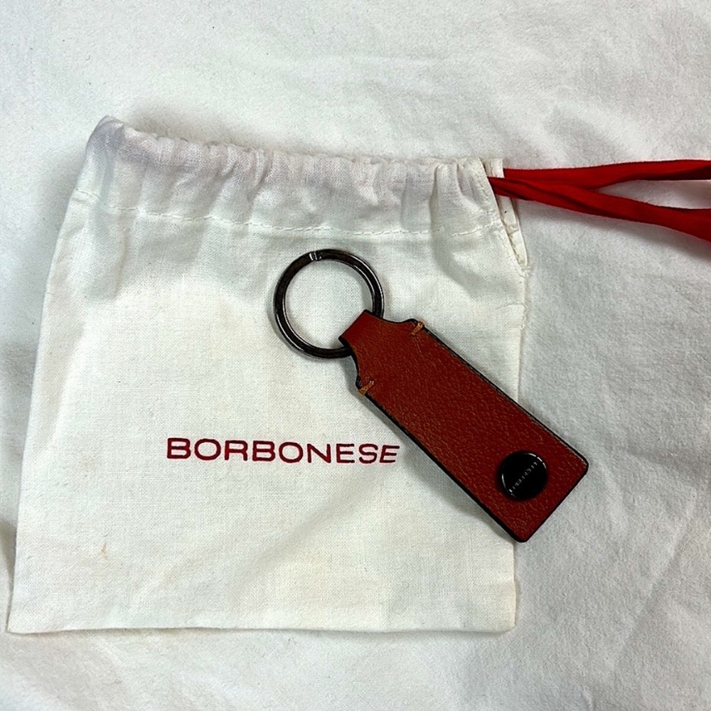 Borbonese keychain brand new leather Real leather Made in Italy 🇮🇹 Very famous